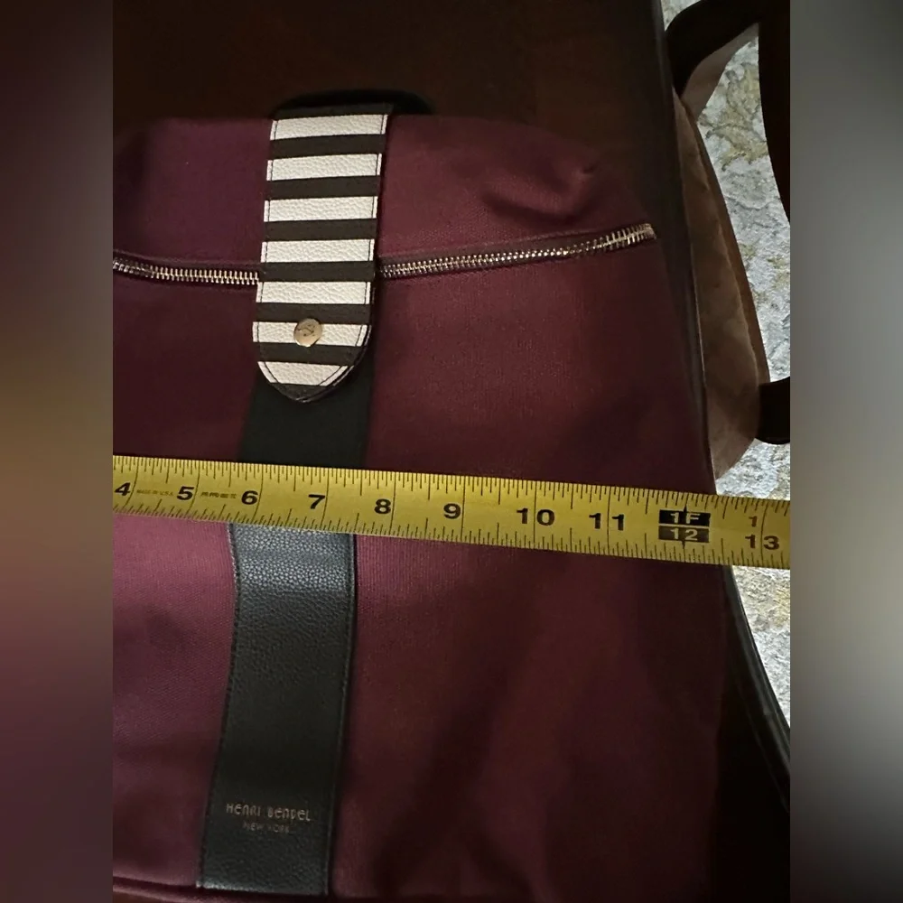 Henri Bendel Limited Edition Canvas Backpack Burgundy VGUC